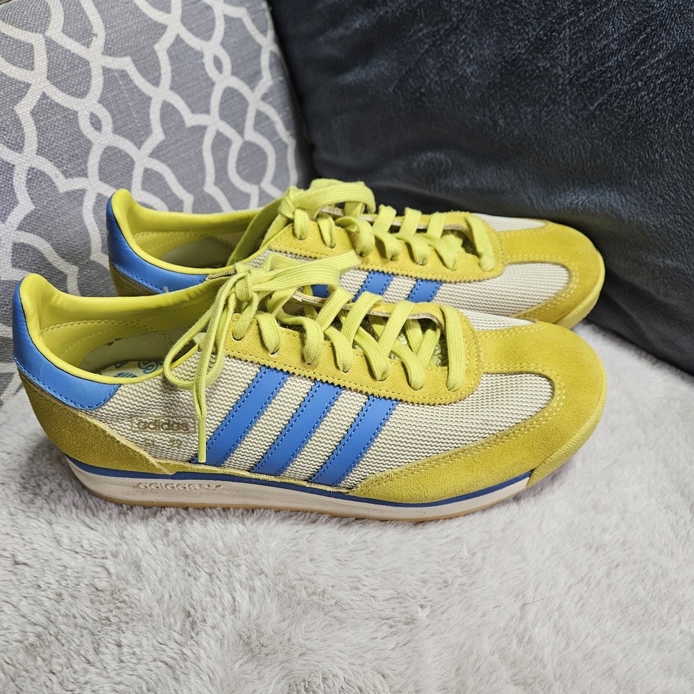 adidas Yellow and Blue Retro Runner Sneakers